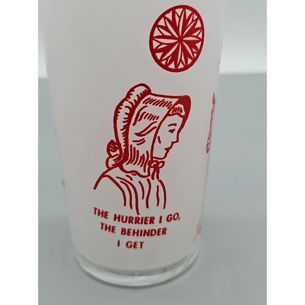 Vintage Pennsylvania Dutch Country Souvenir Glass Humorous Content‎